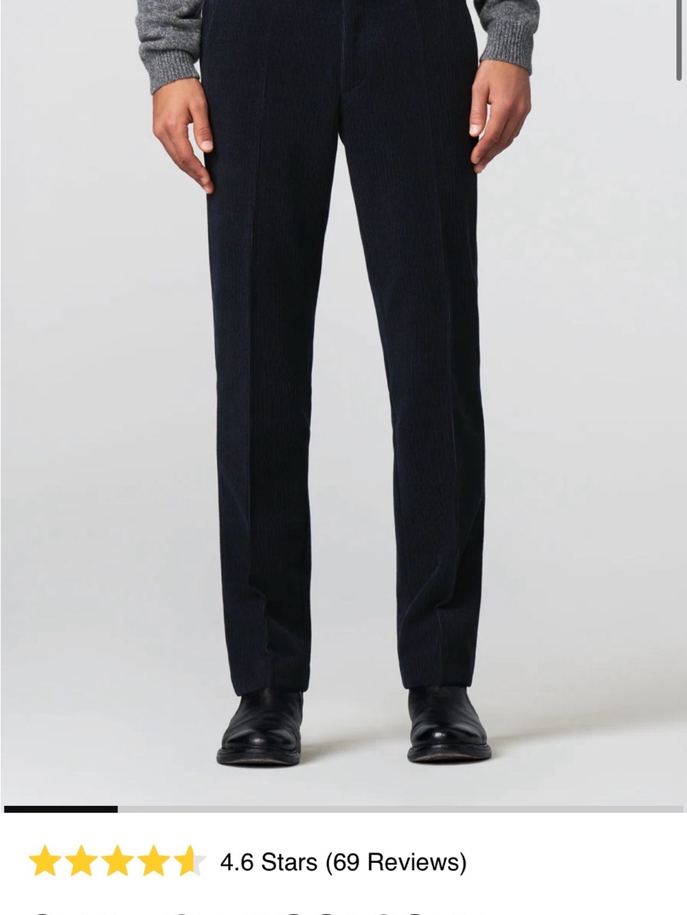 Roma Men's Corduroy Trousers in Navy